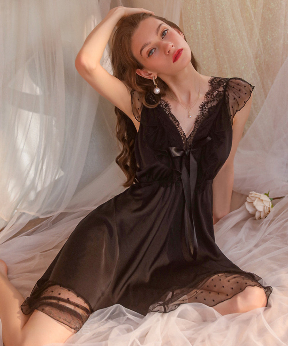 Sexy Nightdress Halter Slip Dress Sweet Lace Comfortable Breathable Women&