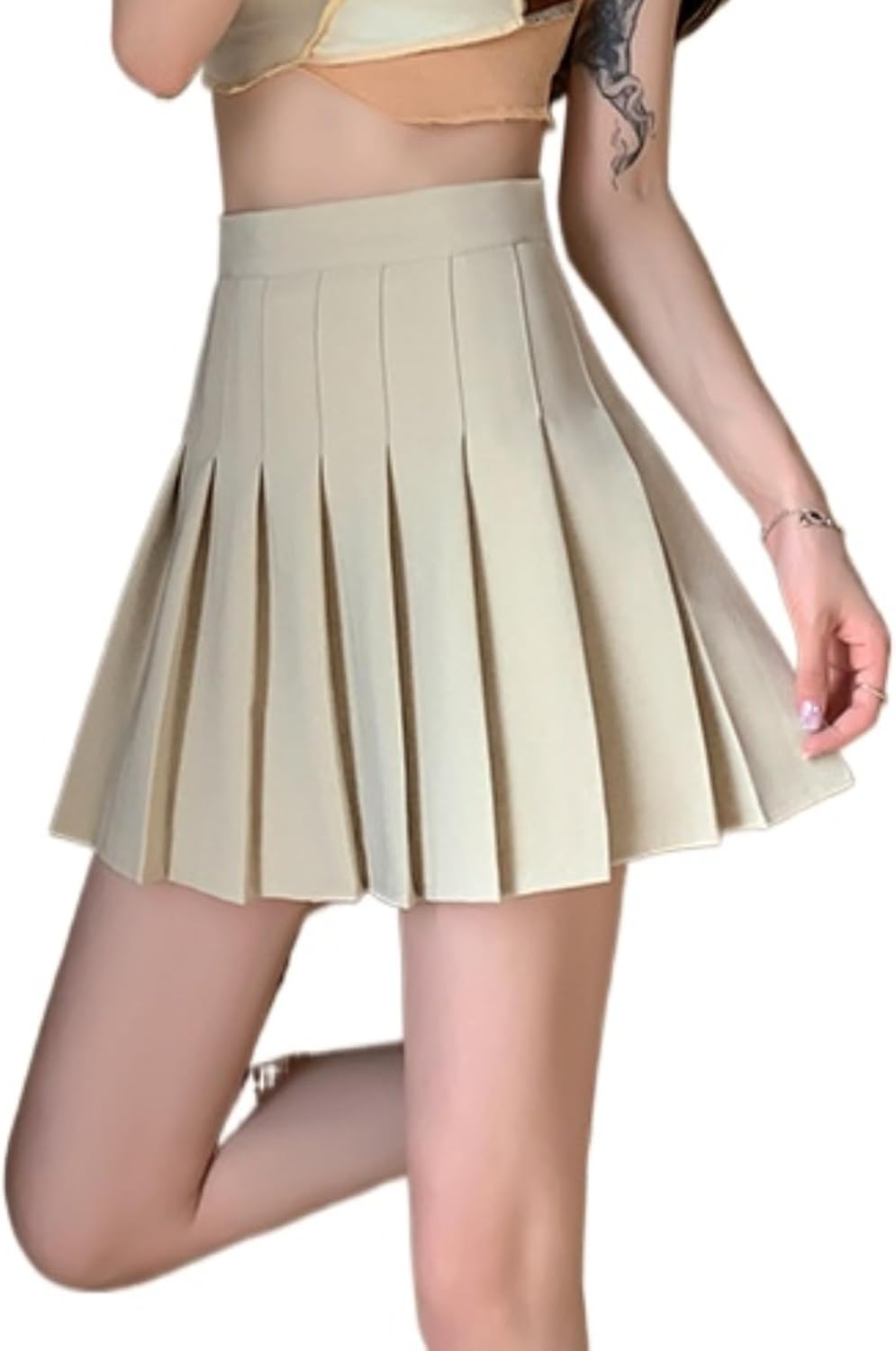 ALCEA ROSEA Women’s Pleated Mini Skirts High Waisted A-Line Skirts for Skater Tennis School Cheerleader Short Skirts 7859