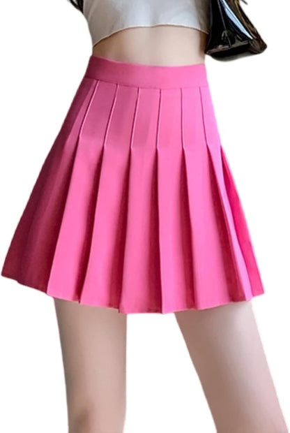 ALCEA ROSEA Women’s Pleated Mini Skirts High Waisted A-Line Skirts for Skater Tennis School Cheerleader Short Skirts 7859