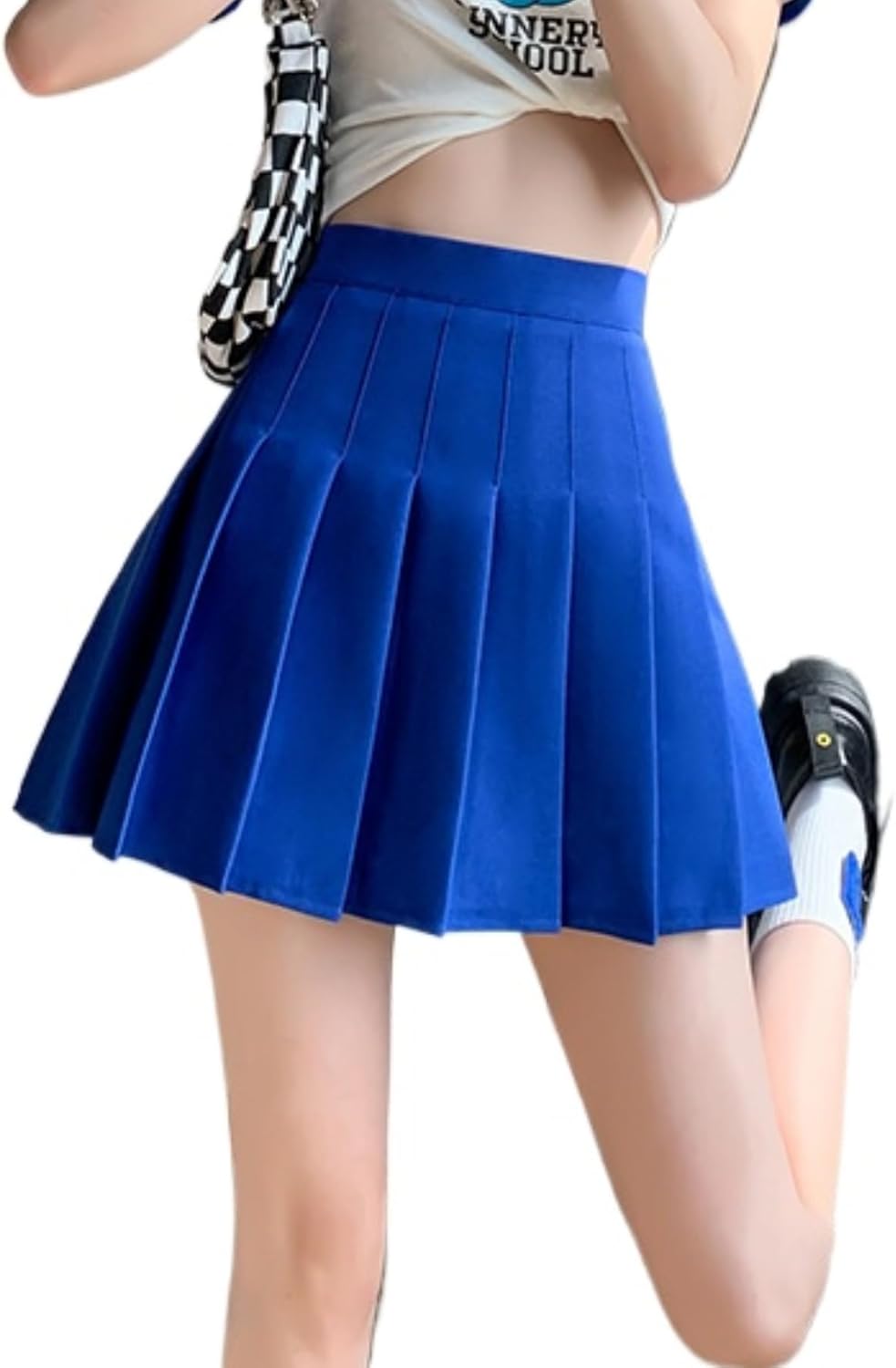 ALCEA ROSEA Women’s Pleated Mini Skirts High Waisted A-Line Skirts for Skater Tennis School Cheerleader Short Skirts 7859