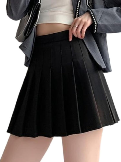 ALCEA ROSEA Women’s Pleated Mini Skirts High Waisted A-Line Skirts for Skater Tennis School Cheerleader Short Skirts 7859