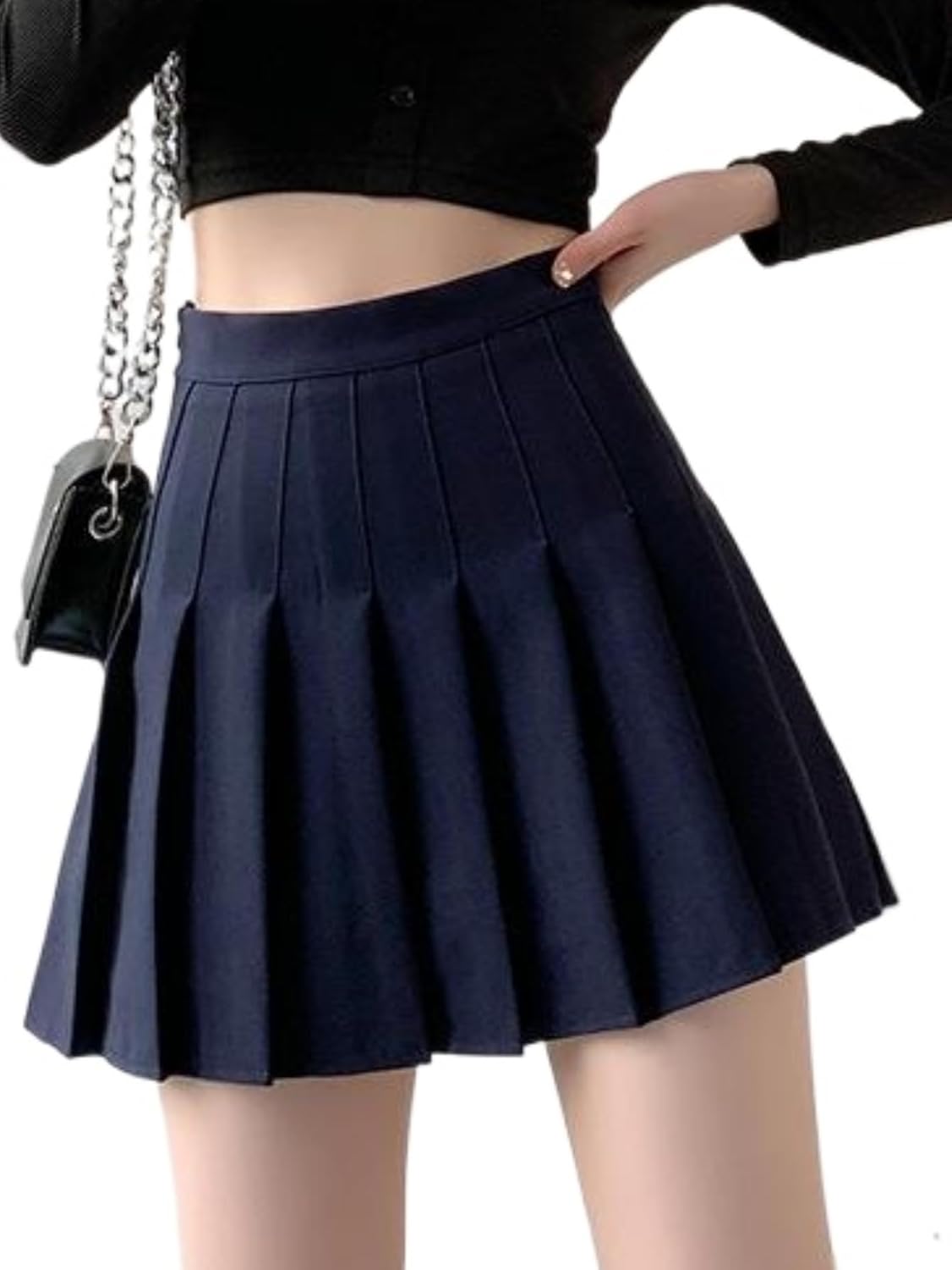 ALCEA ROSEA Women’s Pleated Mini Skirts High Waisted A-Line Skirts for Skater Tennis School Cheerleader Short Skirts 7859