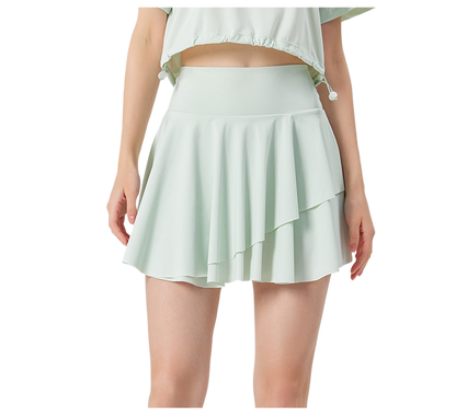 Mist Azur Tennis Skirts Golf Skirts for Women with Pockets Flowy Athletic Pleated High Waisted Skirt with Shorts Underneath