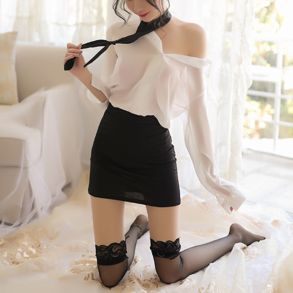 Sexy Secretary Cosplay Lingerie Office Nurse Uniform Bunny Maid Kawaii Halloween Costumes