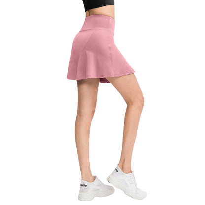 Mist Azur Tennis Athletic Skirt for Women with Pockets Shorts Flowy Athletic Pleated High Waisted Skirt