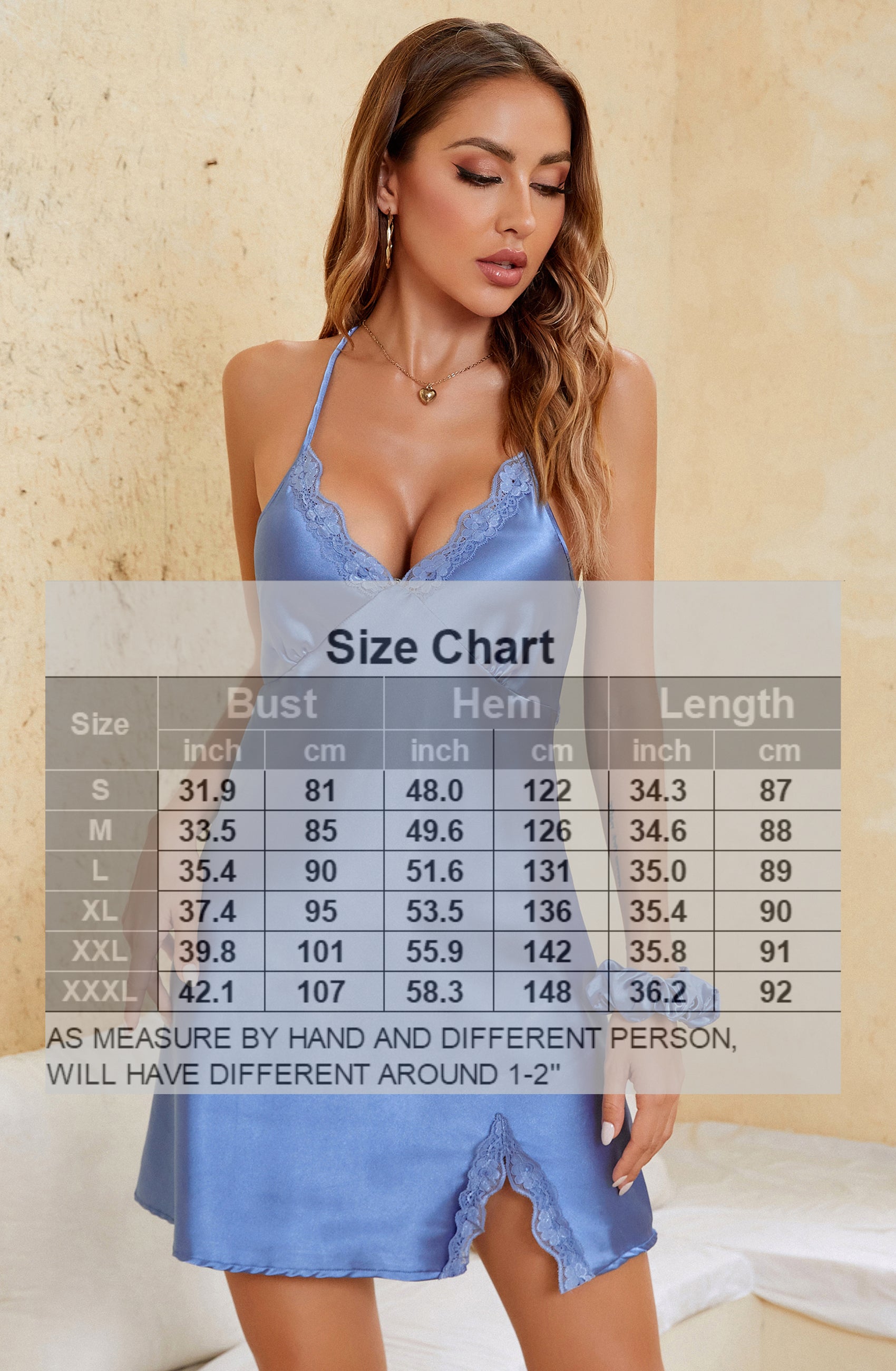 Sexy Lace Silky Short Slip Satin Nightgown V-neck Lingerie Chemise Sleepwear Midnight