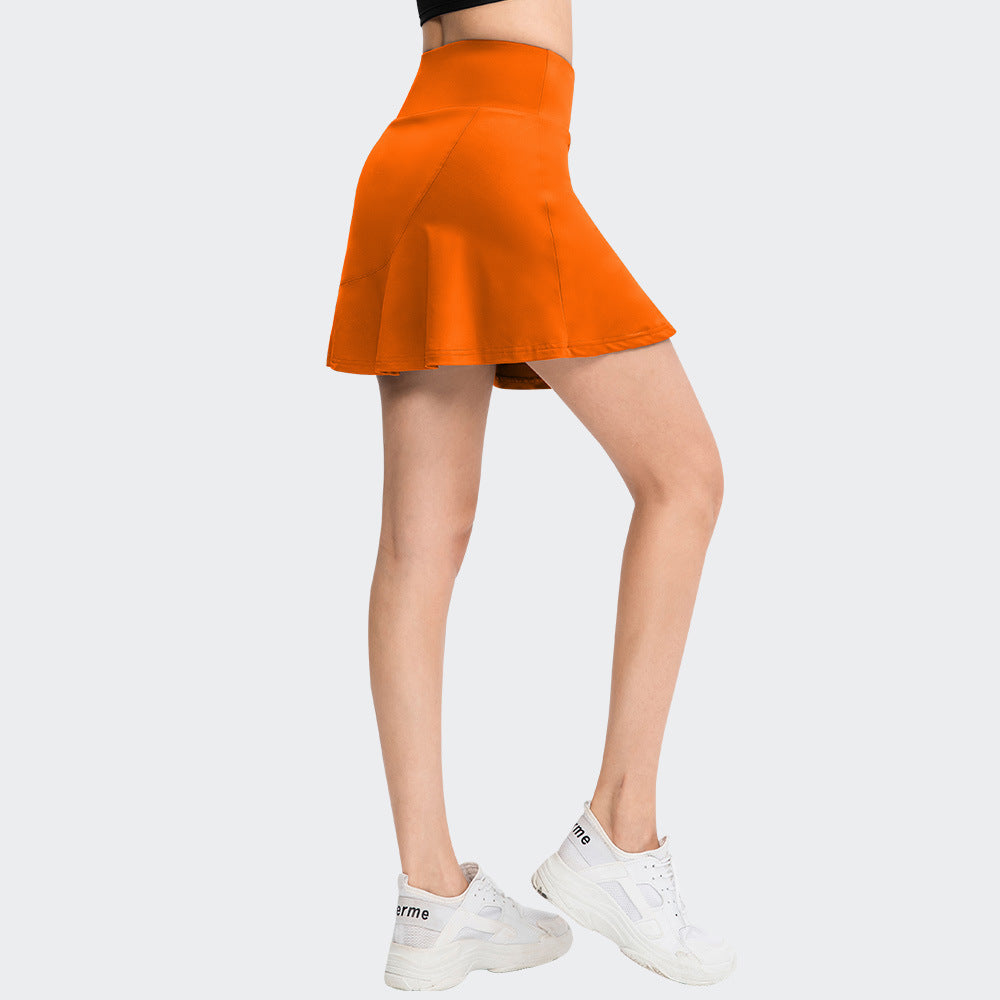 Mist Azur Tennis Athletic Skirt for Women with Pockets Shorts Flowy Athletic Pleated High Waisted Skirt