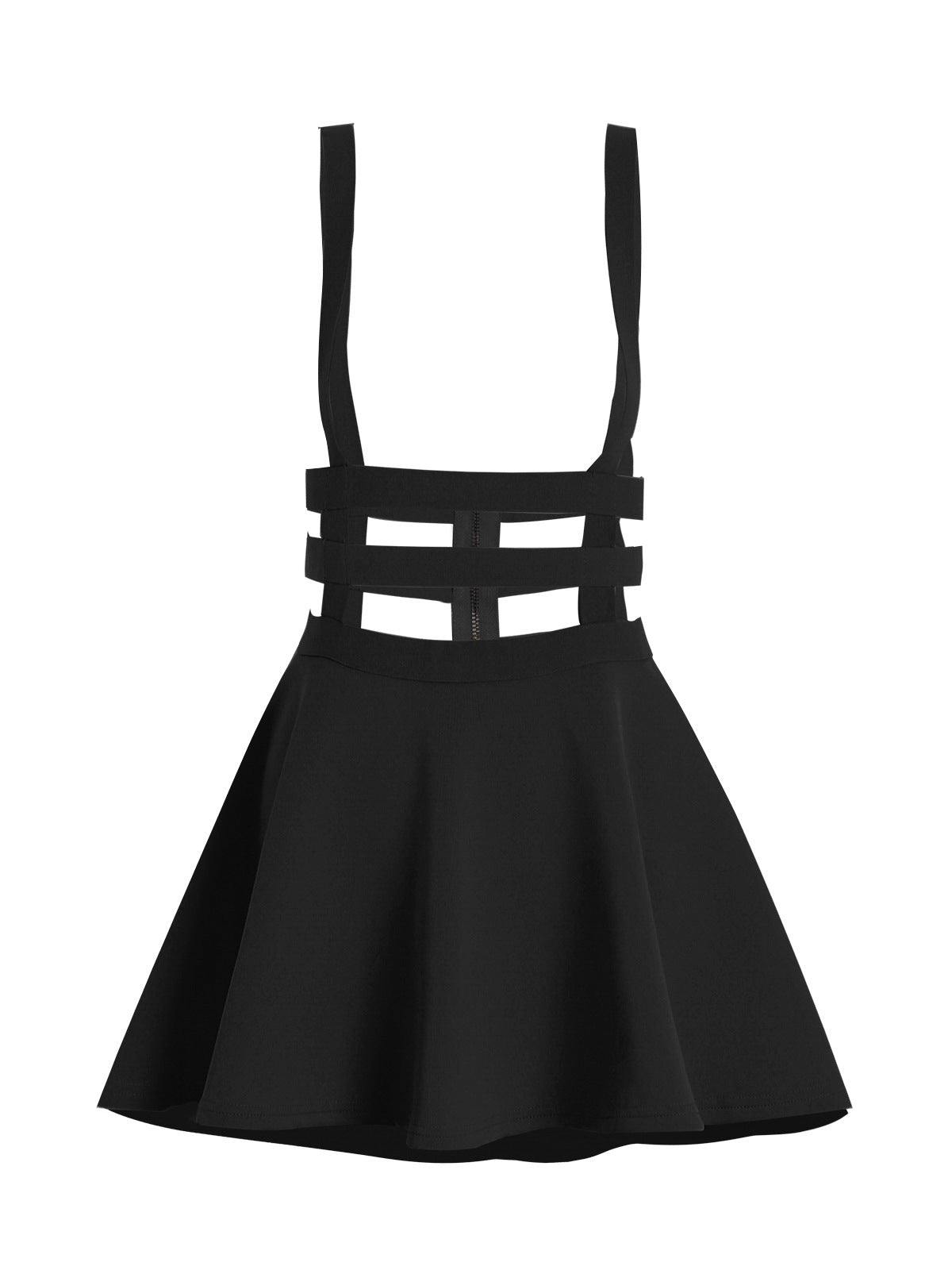 ALCEA ROSEA Women Sexy Suspender Skirt Pleated A-Line Mini Skirt Elastic High Waist Braces Short Skirt