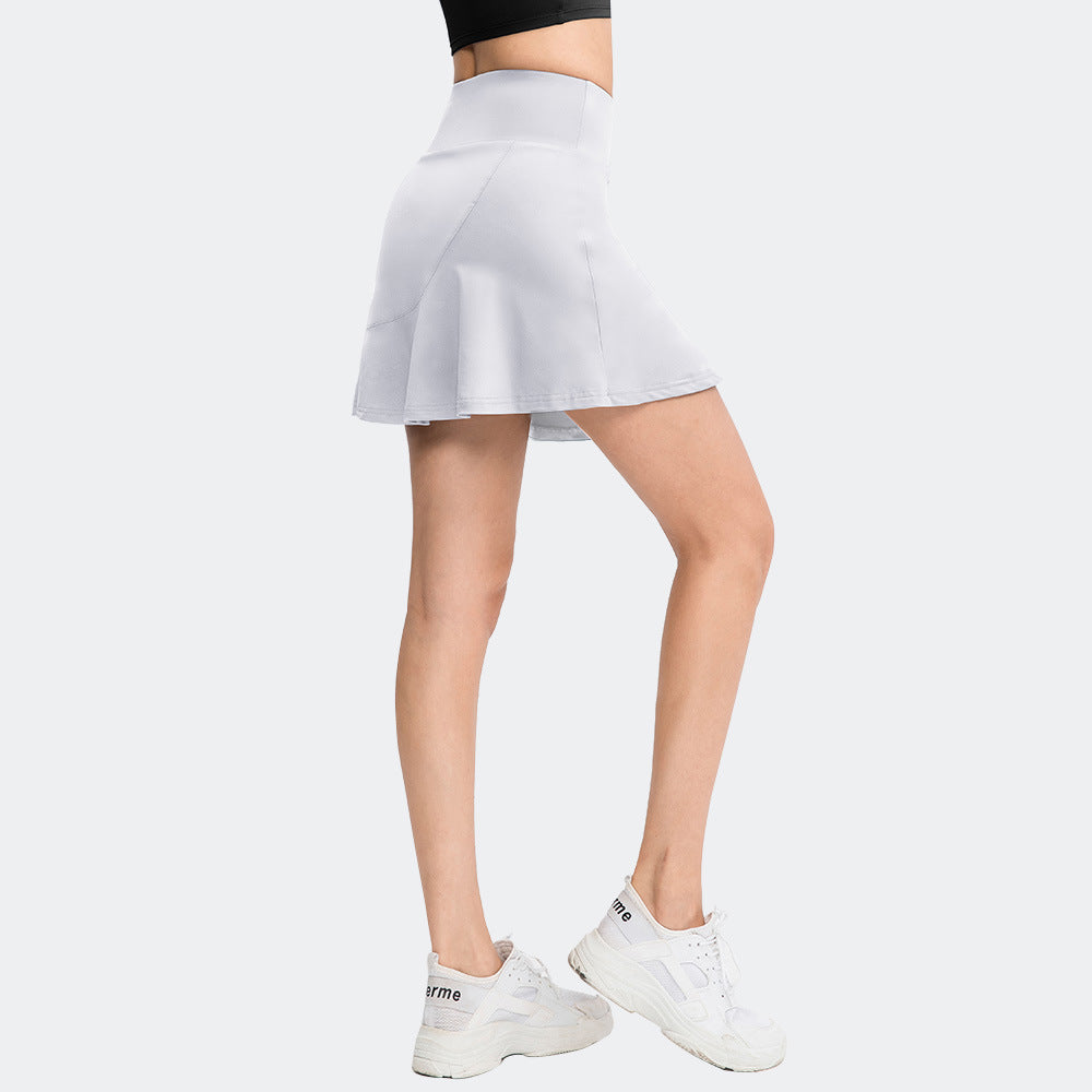 Mist Azur Tennis Athletic Skirt for Women with Pockets Shorts Flowy Athletic Pleated High Waisted Skirt