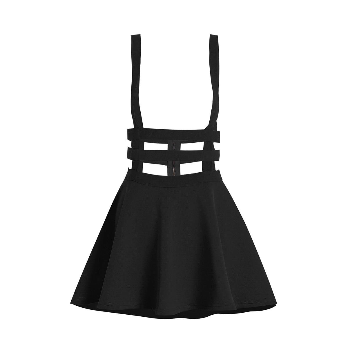 ALCEA ROSEA Women Sexy Suspender Skirt Pleated A-Line Mini Skirt Elastic High Waist Braces Short Skirt