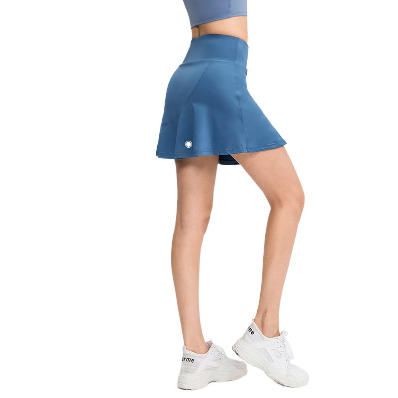 Mist Azur Tennis Athletic Skirt for Women with Pockets Shorts Flowy Athletic Pleated High Waisted Skirt