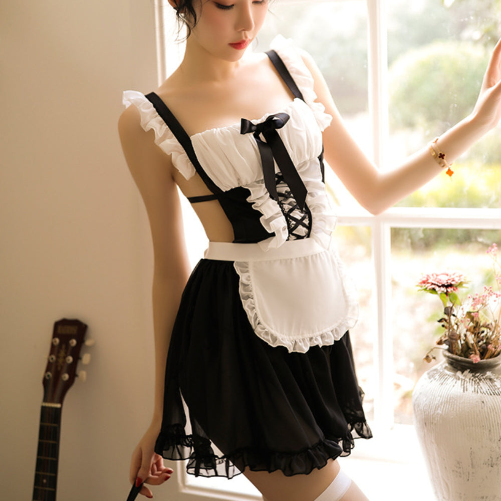 Sexy Lingerie for Women Sexy Underwear Maid Uniform Apron Teddy Cosplay Costume Naughty Roleplay French Outfits