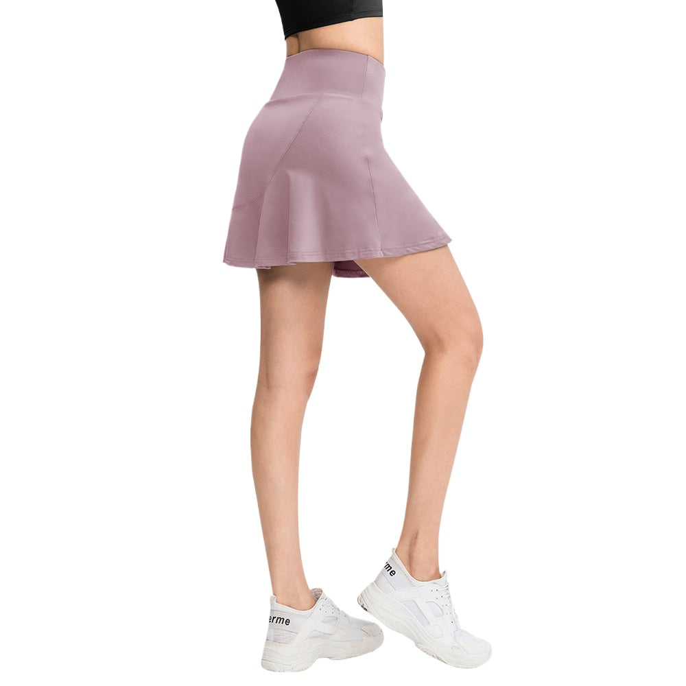 Mist Azur Tennis Athletic Skirt for Women with Pockets Shorts Flowy Athletic Pleated High Waisted Skirt