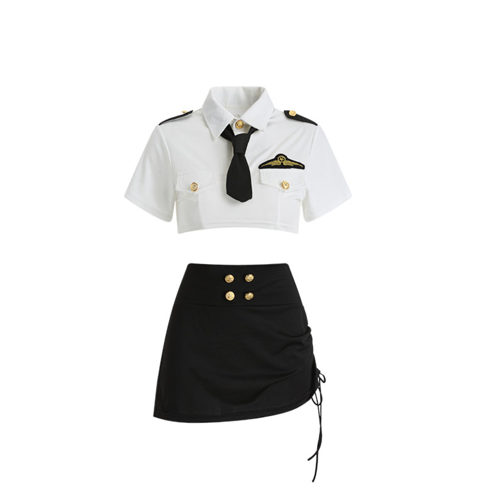 Women Police Costume Officer Lingerie Uniform Set Women Sexy Role Play Adult Party Outfit
