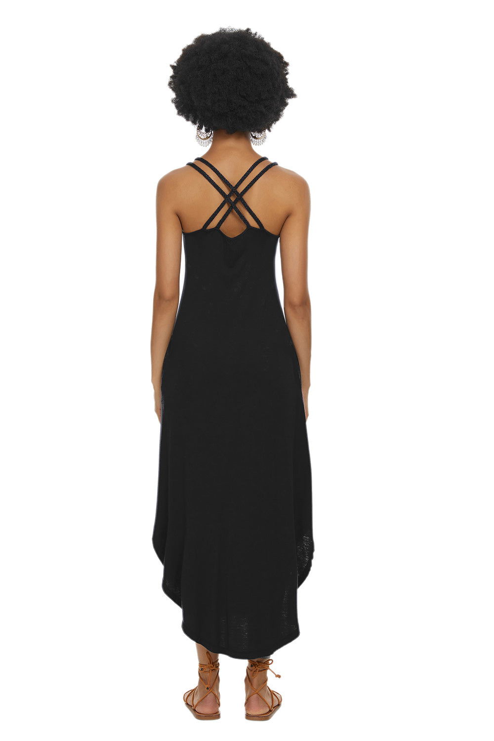 Womens Casual Sleeveless Long Sleep Dress Black